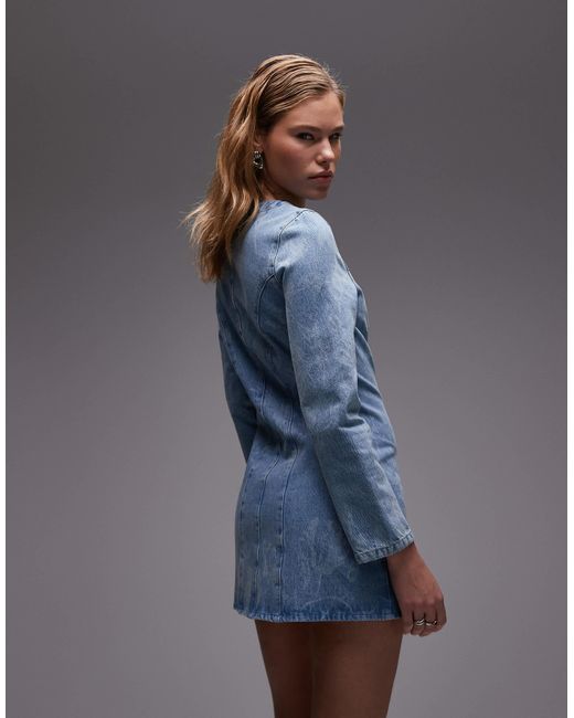 ASOS Blue – tailliertes kleid