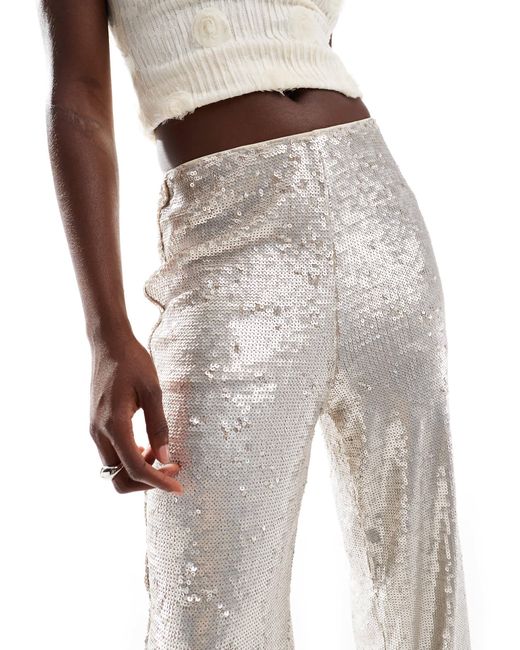 ASOS White Tailored Sequin Ankle Grazer Trousers