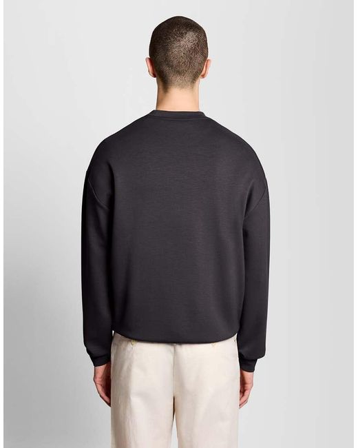 Lyle & Scott Blue Mid Layers Relaxed Interlock Crew Neck Sweatshirt for men
