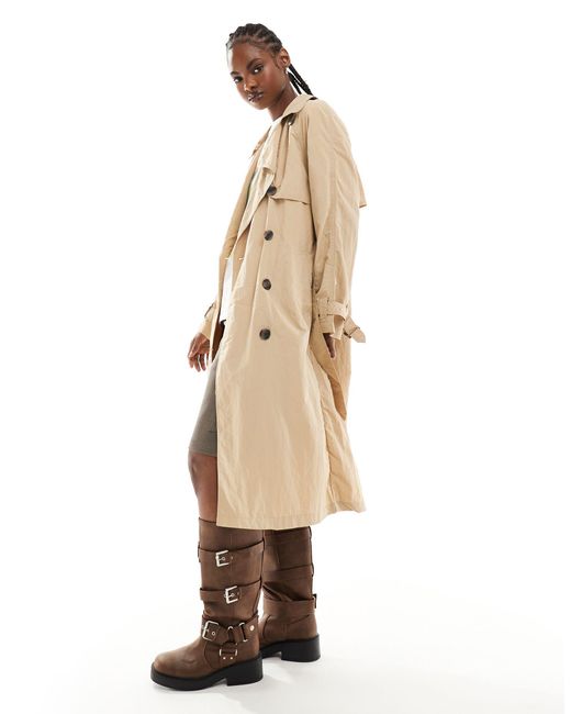 French Connection Natural – langer, leichter trenchcoat