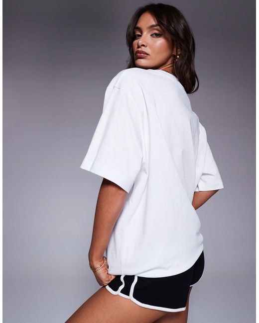 ASOS White Weekend Collective Icon Oversized T-shirt With Circle Logo Graphic