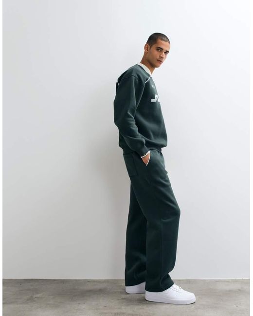 ASOS Green Wide Leg jogger With Piping for men
