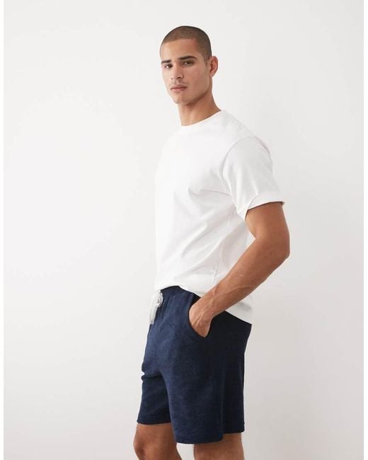 ASOS White Oversized Textured Jersey Shorts for men