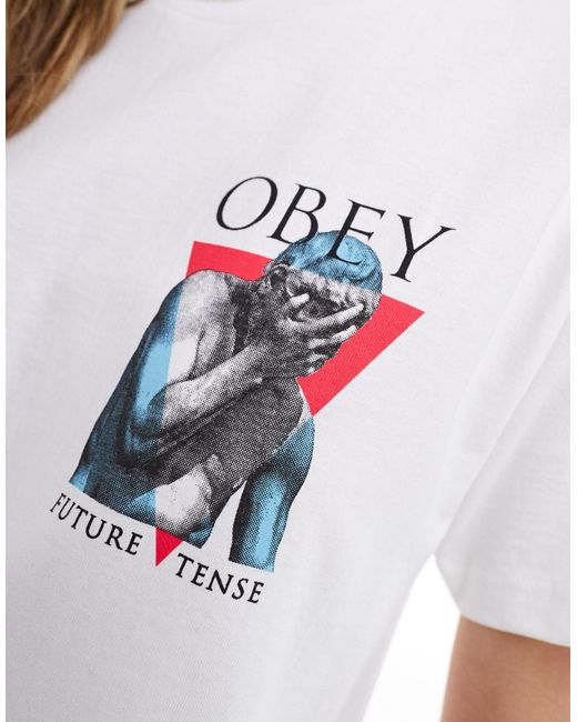 Obey White Unisex Future Tense Graphic Short Sleeve T-shirt