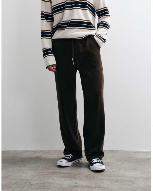 ASOS White Co-Ord Ribbed Texture Wide Leg Jogger for men