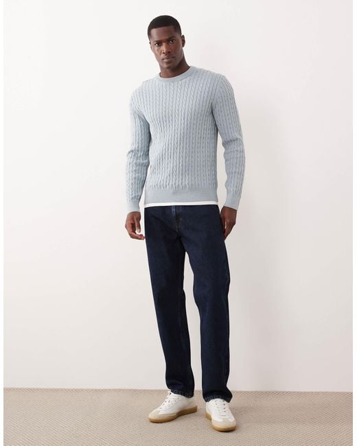 Mango Gray Cable Knit Jumper for men