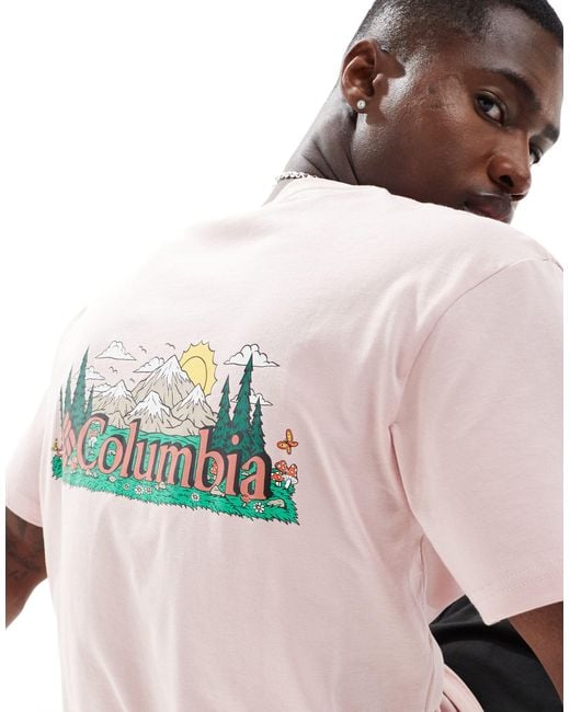 Columbia – talbert ridge – t-shirt in Pink für Herren