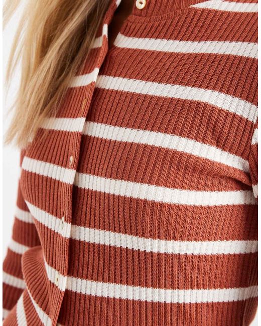 ASOS Red Long Sleeve Ribbed Cardigan