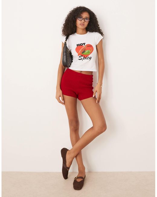ASOS Red Baby Tee With Hot And Spicy Chilli Graphic