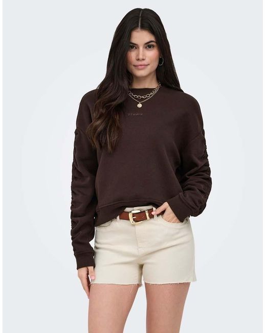 ONLY Sweatshirt in het Brown