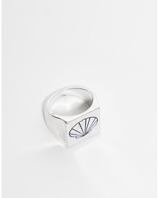 Reclaimed (vintage) White – farbener unisex-ring mit muschelmotiv