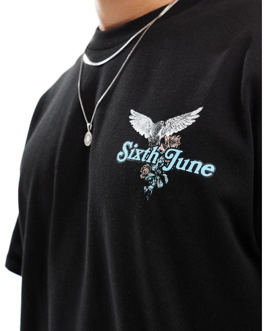 Sixth June – t-shirt in Black für Herren