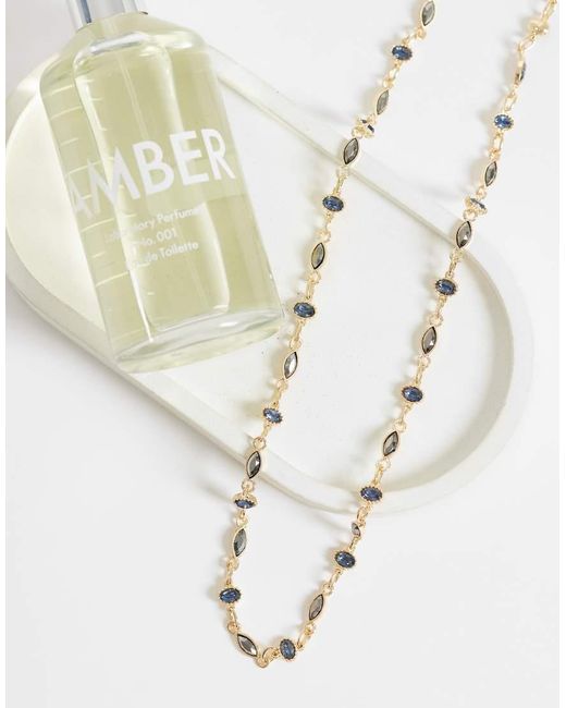 ASOS Natural Stationed And Charcoal Crystal Necklace for men