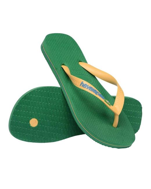 Havaianas Green Unisex Brazil Logo Flip Flops