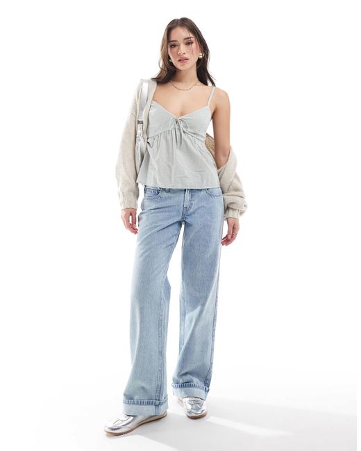 Jean baggy à taille basse - délavage clair effet usé Hollister en coloris Blue