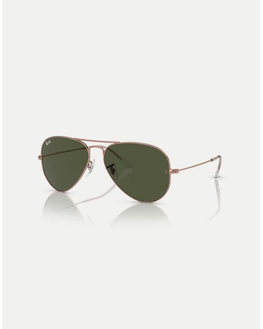 Ray-Ban Green Aviator Rose Pilot Sunglasses