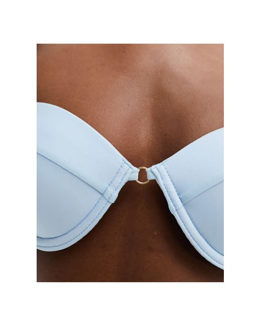 SIMMI Blue Simmi Bustier Seam Detail Bikini Top