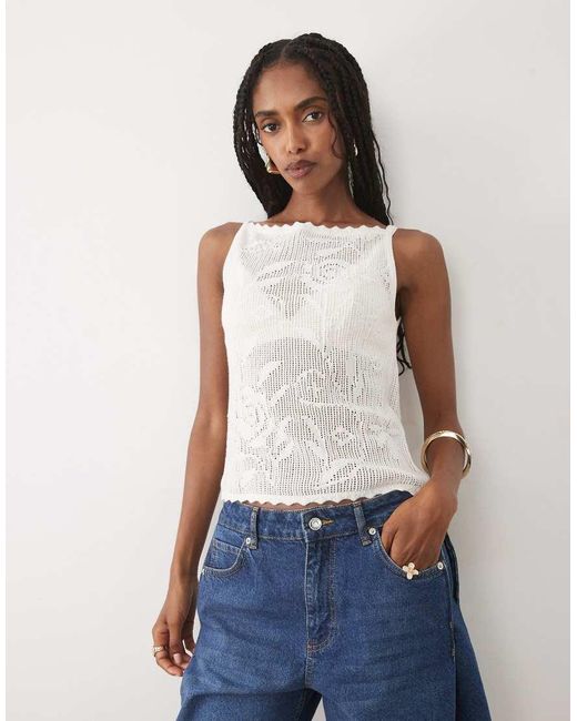 Abercrombie & Fitch Blue Knitted Sleeveless Top