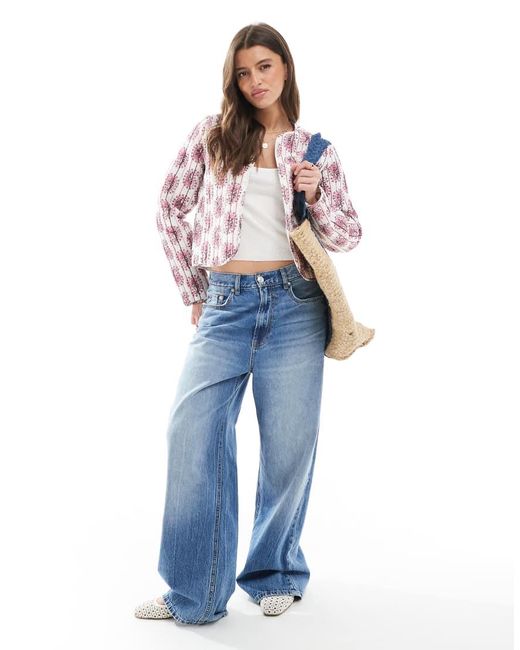 Threadbare Gewatteerd Katoenen Jack Met Paisley Motief in het Red