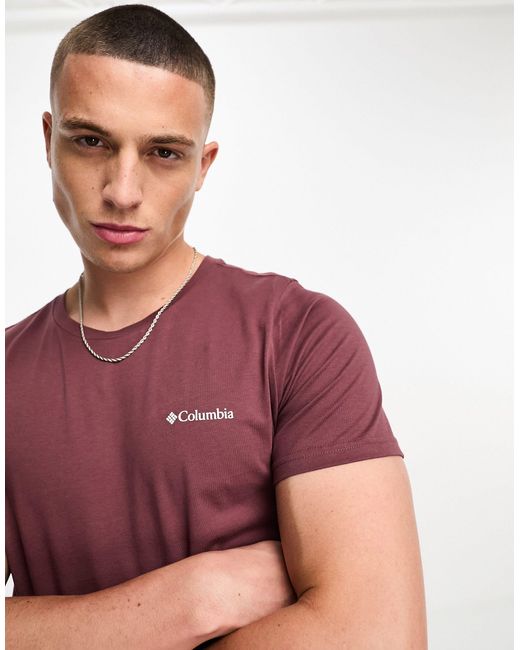 Camiseta marrón con estampado gráfico en la espalda rapid ridge exclusiva en asos Columbia de hombre de color Red