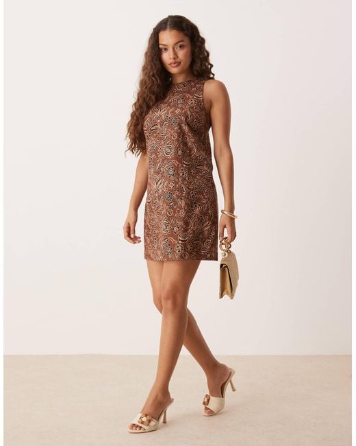 Nobody's Child Petite Brown Palermo Shift Mini Dress