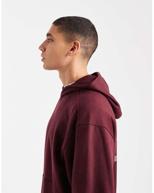 ASOS Red Relaxed Boxy Hoodie With Print for men