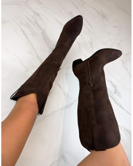 GIA STUDIOS Black Cowboy Western Knee Boots
