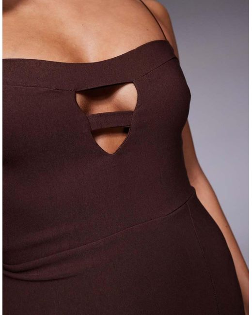 Vesper Purple Strappy Midaxi Dress With Bust Detail