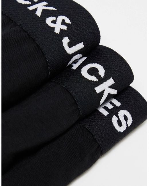 Jack & Jones Black 3 Pack Trunks for men