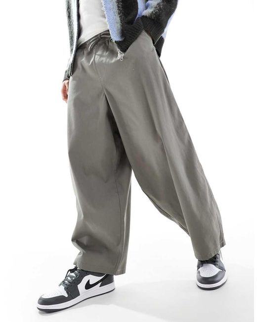 ASOS Oversized Baggy Broek in het Gray voor heren