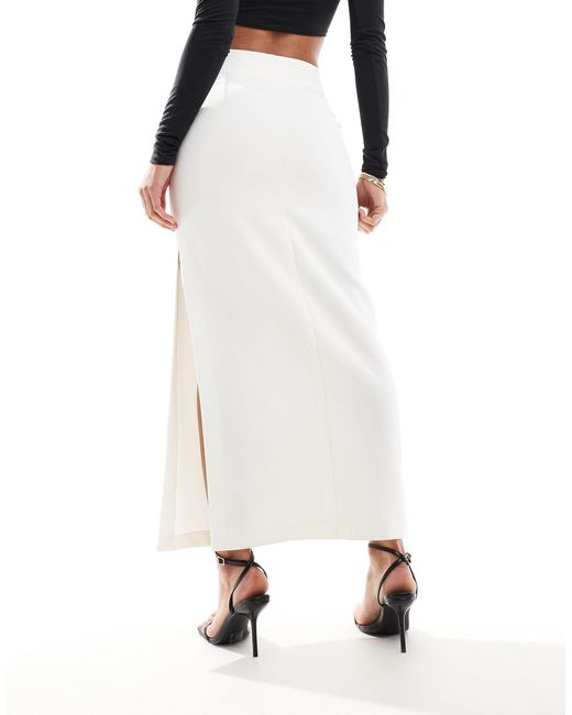 River Island White Tuxedo Pencil Skirt