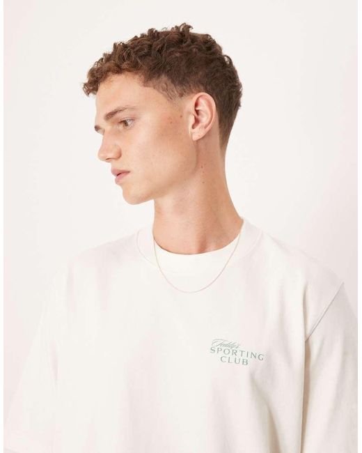 Camiseta Blanca Extragrande De Manga Corta Con Estampado Gráfico Vintage En La Espalda De Abercrombie & Fitch de hombre de color White