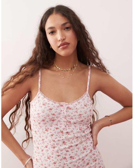 Miss Selfridge Pink Button Detail Mini Dress