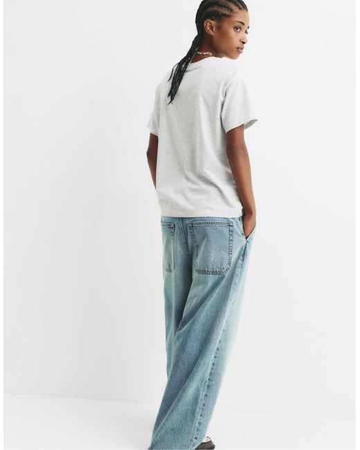 Pull&Bear T-Shirt Met Grafische Authentic-Print in het White