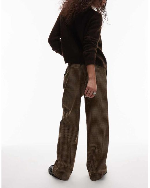 ARKET Brown Wool Blend Stretch Straight Leg Pants With Elasticized Waist