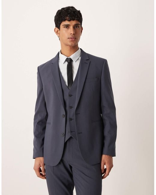 ASOS Blue Slim Suit Jacket for men