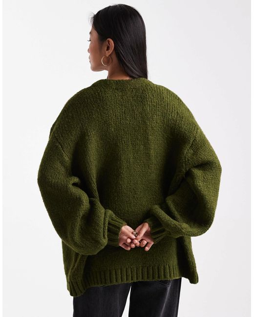 ASOS Green Chunky Oversized Edge To Edge Cardigan