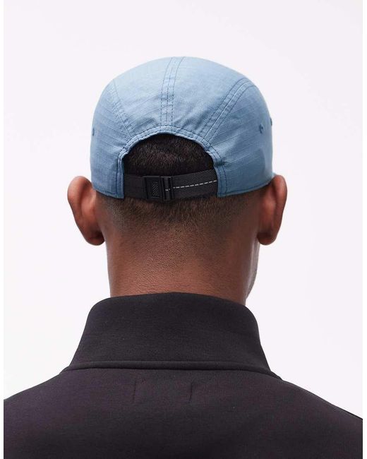 New Balance Blue 5 Panel Stacked Camper Hat for men