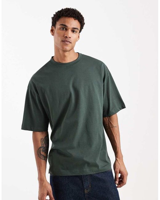 ASOS Basic Oversized T-Shirt in het Green voor heren