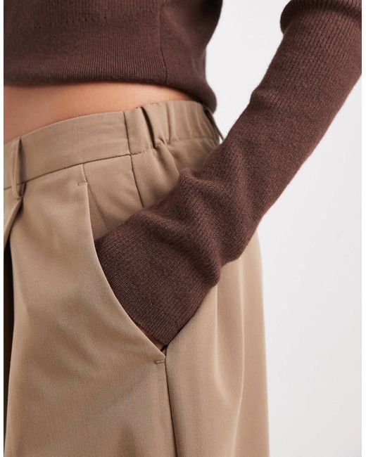 Miss Selfridge Natural Tailored Wide Leg Trouser