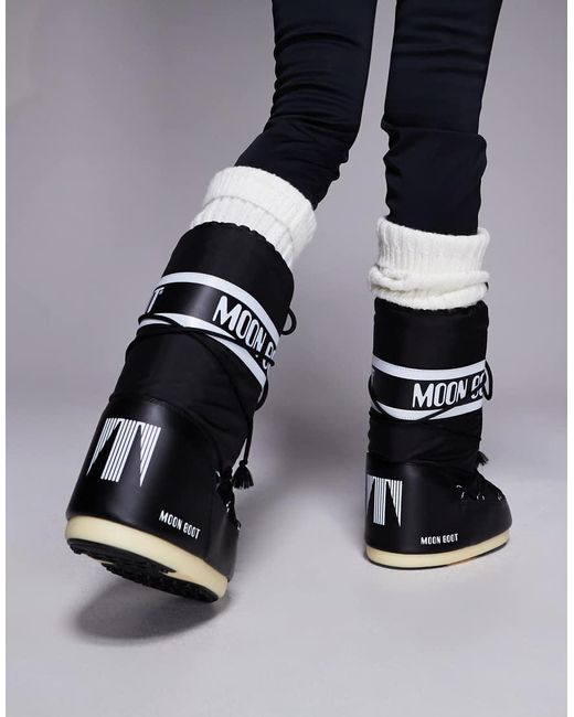 Moon Boot Black Moonboot Icon Nylon Snowboot