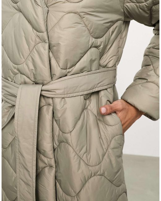 Vero Moda Natural – hochgeschlossener, gesteppter maxi-puffermantel