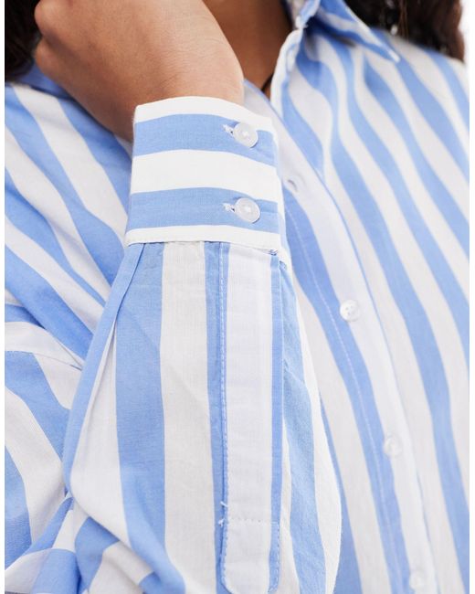 Chemise boutonnée classique à rayures - bleu SELECTED en coloris Blue