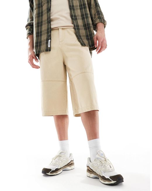 ASOS Natural Longer Length Jort for men