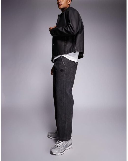 Aape By A Bathing Ape Black Aape By A Bathing Ape Loose Fit Cotton Twill Trousers for men