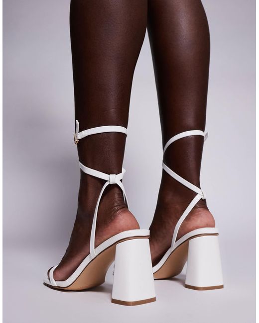 SIMMI Brown Simmi London Wide Fit Bora Strappy Block Mid Heeled Sandals