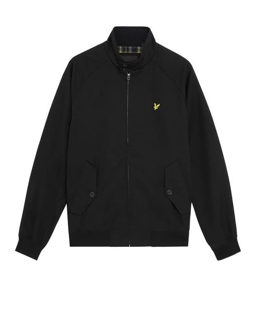 Lyle & Scott Black Mid Jackets Cotton Harrington Jacket for men