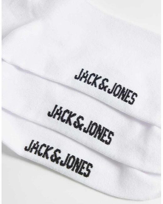 Jack & Jones White 3 Pack Crew Socks for men