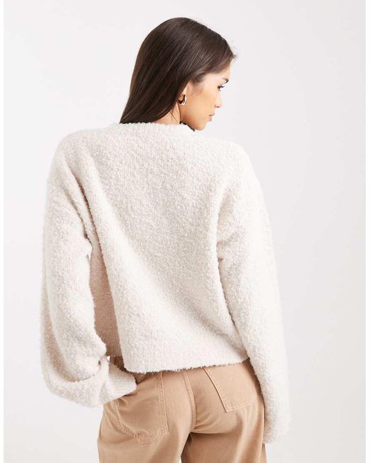 Miss Selfridge White Boucle Slouchy Sweater