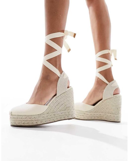 ASOS Natural Tyra Closed Toe Wedges